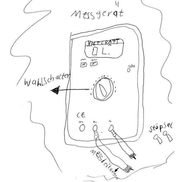 Multimeter, von einem Kind gezeichnet